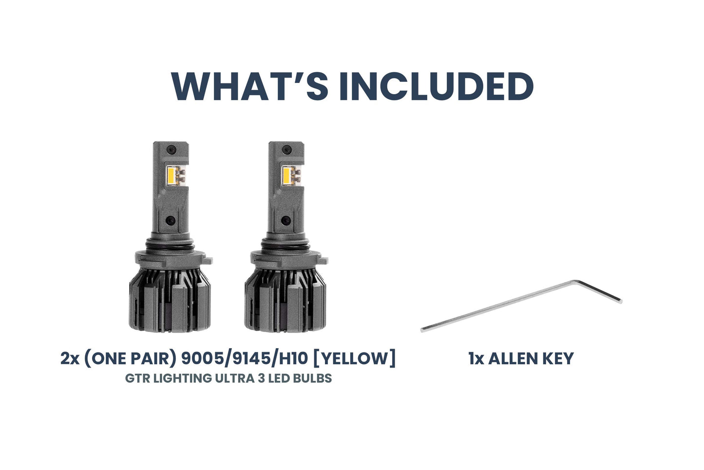 9005: 9005/9145/H10: GTR Lighting Ultra 3 Yellow (Pair)