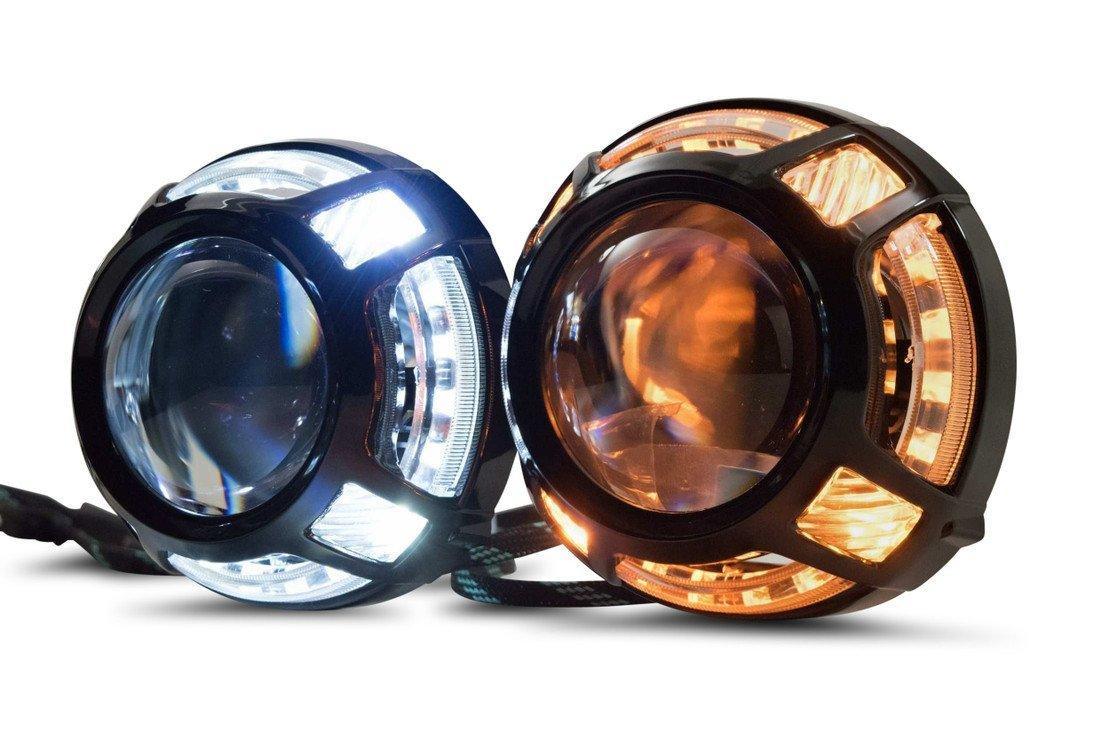 Panamera 2.0 (Black) (White/Amber LED Switchback) - Panther Lights