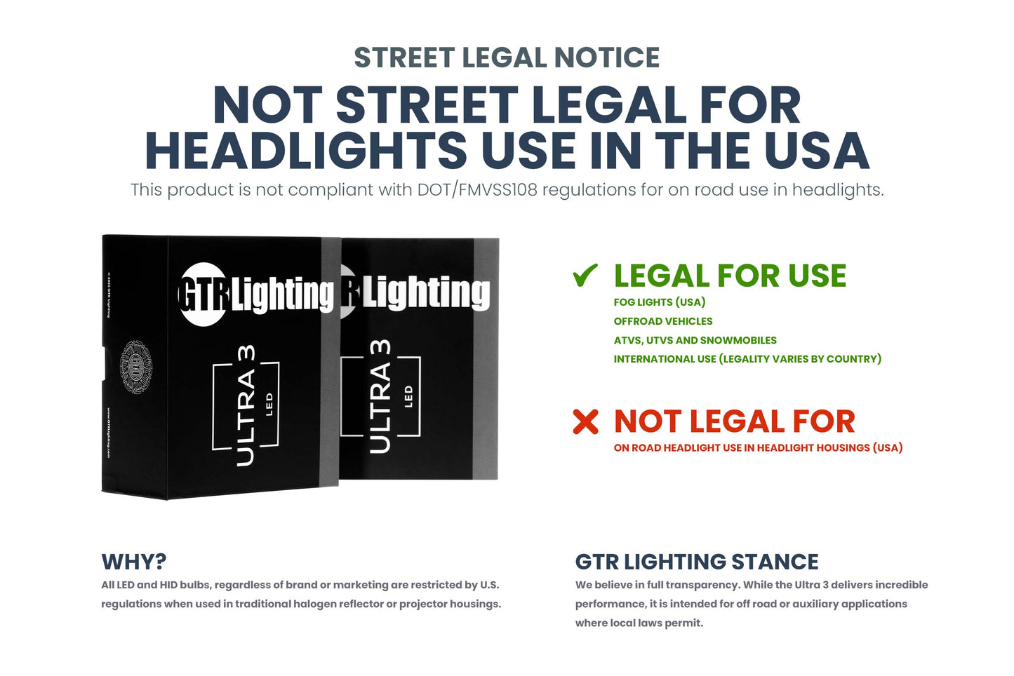 9008: H13/9008: GTR Lighting Ultra 3 (Hi/Lo / Pair)
